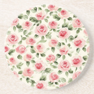 Dessous De Verre En Grès Joli rose Roses Floral