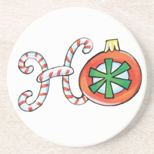Dessous De Verre En Grès Joli texte de Noël, Ho dans les Sucres de canne Or