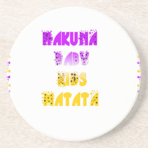 Dessous De Verre En Grès Joli violet et jaune Hakuna Matata bébé enfants G