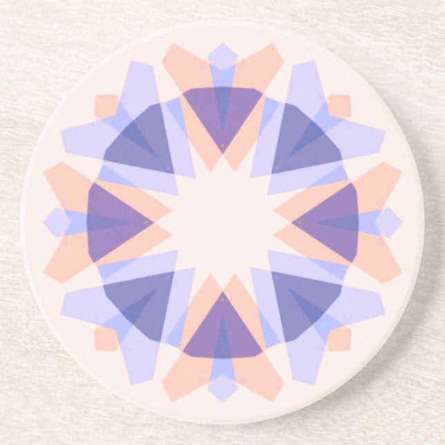 Dessous De Verre En Grès Jolie Étoile Éclectique Kitsch Rose Pêche Mauve Pa (Devant)