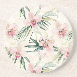 Dessous De Verre En Grès Jolie Orchidée rose