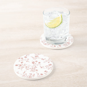 Dessous De Verre En Grès Jolies Fleurs Roses