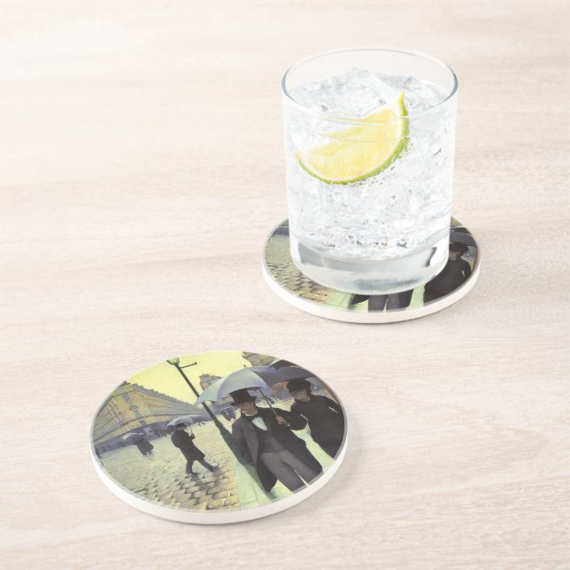 Dessous De Verre En Grès Journée de la Pluie de Paris par Gustave Caillebot (Côté)