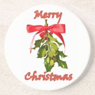 Dessous De Verre En Grès joyeux mistletoe de noël