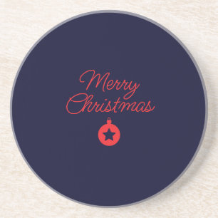 Dessous De Verre En Grès Joyeux Noël Black Rock Bleu classique Unique