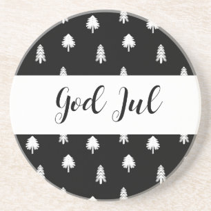 Dessous De Verre En Grès Joyeux Noël God Jul modèle scandinave cadeau