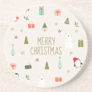 Dessous De Verre En Grès Joyeux Noël, Mignonne