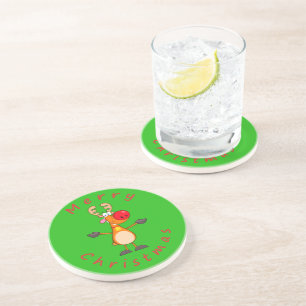 Dessous De Verre En Grès Joyeux rennes de Noël