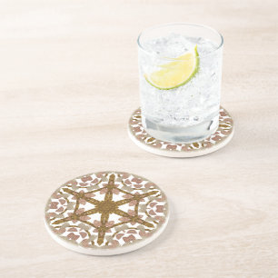 Dessous De Verre En Grès Kaleidoscope bois - Kaléidoscope à bois