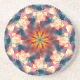 Dessous De Verre En Grès Kaleidoscopique Prismatique Mandala