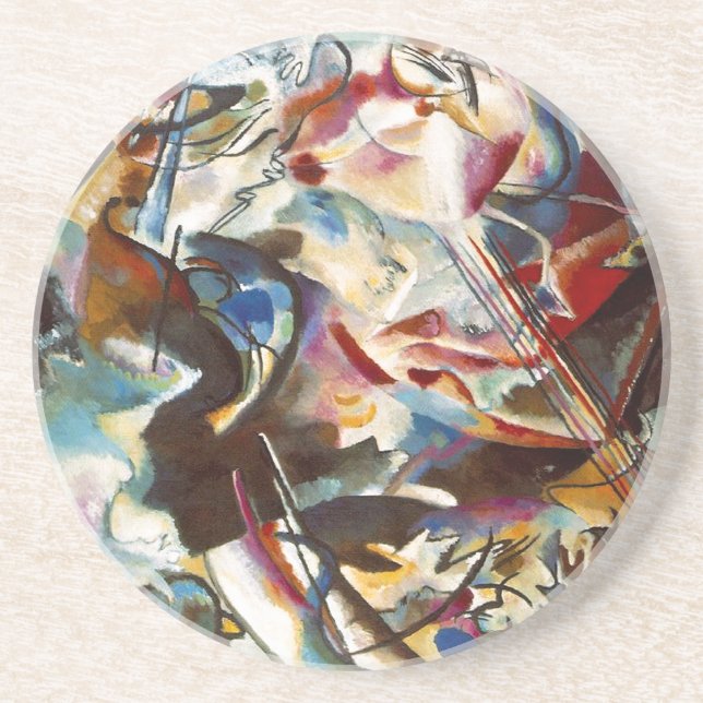 Dessous De Verre En Grès Kandinsky Composition VI Peinture Abstraite (Devant)