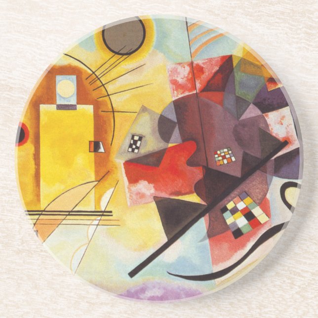 Dessous De Verre En Grès Kandinsky jaune bleu (Devant)