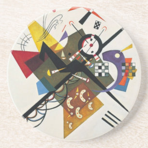 Dessous De Verre En Grès Kandinsky Sur Blanc Deux Peintures Abstraites