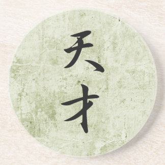 Dessous De Verre En Grès Kanji japonais pour le génie - Tensai