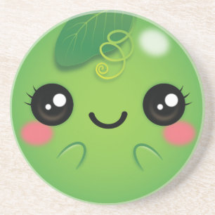 Dessous De Verre En Grès Kawaii Pea