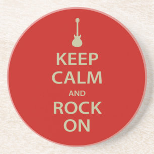 Dessous De Verre En Grès Keep Calm and Rock On !