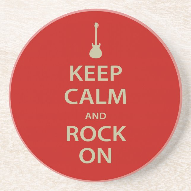 Dessous De Verre En Grès Keep Calm and Rock On ! (Devant)