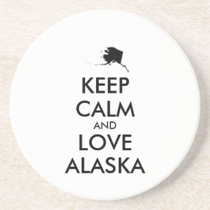 Dessous De Verre En Grès KEEP CALM et LOVE ALASKA