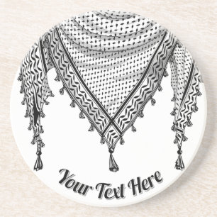 Dessous De Verre En Grès Keffiyeh Écharpe palestinienne tissu traditionnel