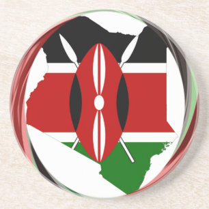 Dessous De Verre En Grès Kenya Célébration drapeau coloré Carte vectorielle