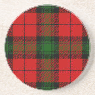 Dessous De Verre En Grès Kerr tartan rouge vert plaid