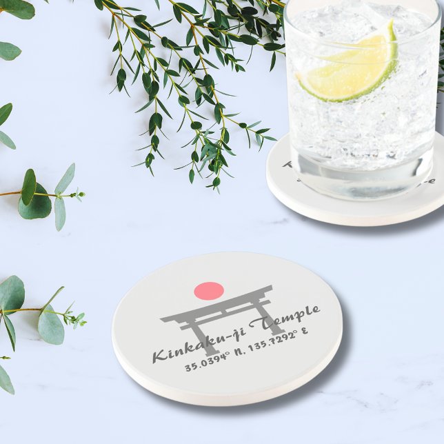 Dessous De Verre En Grès Kinkaku-ji Temple Latitude  Longitude  (Créateur téléchargé)