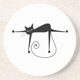 Dessous De Verre En Grès Kitty fantaisie noir 8