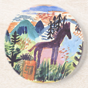 Dessous De Verre En Grès Klee - Le Cheval, célèbre peinture
