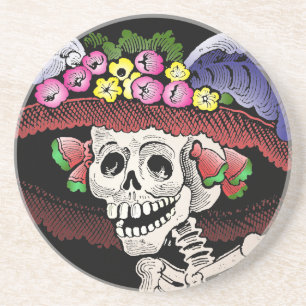 Dessous De Verre En Grès La Calavera Catrina [dessous de verre]