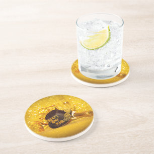 Dessous De Verre En Grès La célébration du Nouvel An de SlipperyJoe festive