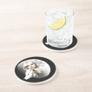 Dessous De Verre En Grès La Dame de la Lune
