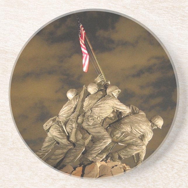 Dessous De Verre En Grès La deuxième guerre mondiale Iwo Jima Arlington (Devant)