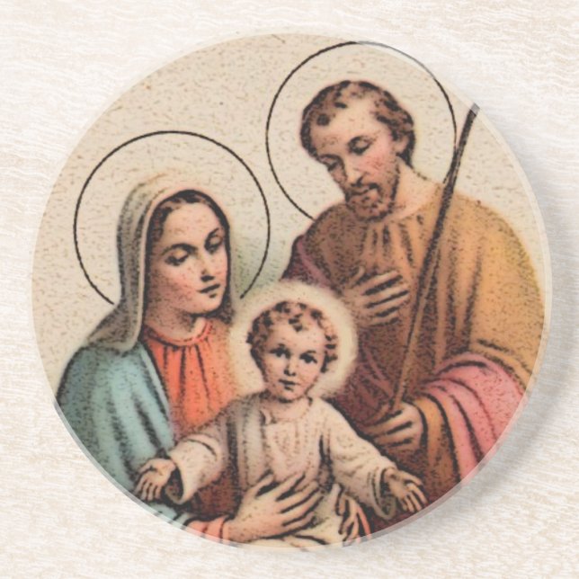 Dessous De Verre En Grès La famille sainte - Jésus, Mary, et Joseph (Devant)