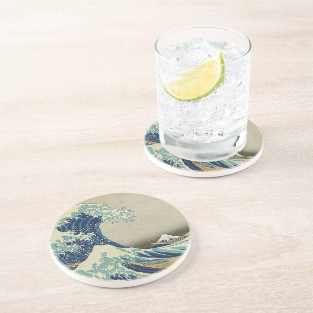 Dessous De Verre En Grès La Grande Vague au large de Kanagawa (Côté)