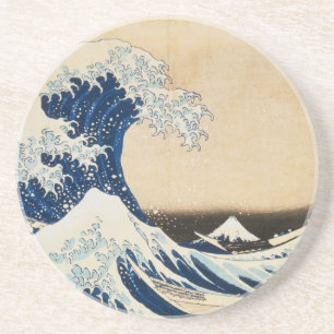 Dessous De Verre En Grès La Grande Vague au large de Kanagawa par Hokusai