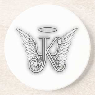 Dessous De Verre En Grès La lettre initiale de l'alphabet K d'ange s'envole