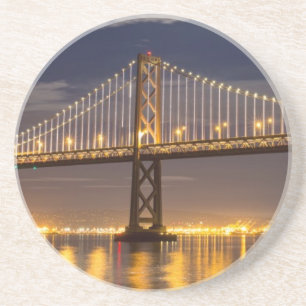 Dessous De Verre En Grès La lever de la lune ce soir au-dessus du pont de