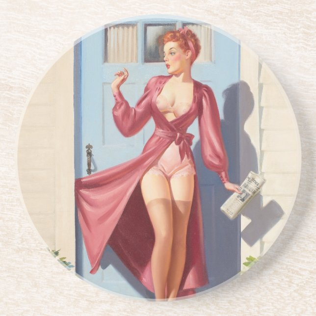 Dessous De Verre En Grès La petite fille du journal du matin (Devant)