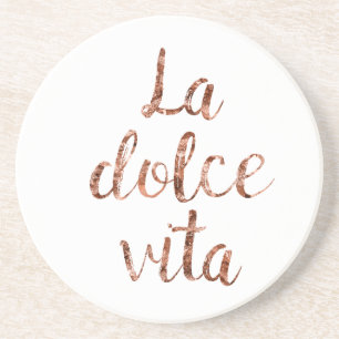 Dessous De Verre En Grès La rose Dolce Vita d'or