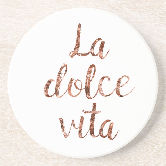 Dessous De Verre En Grès La rose Dolce Vita d'or (Devant)