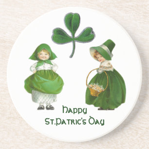 DESSOUS DE VERRE EN GRÈS LA SAINT-PATRICK - FILLES IRLANDAISES