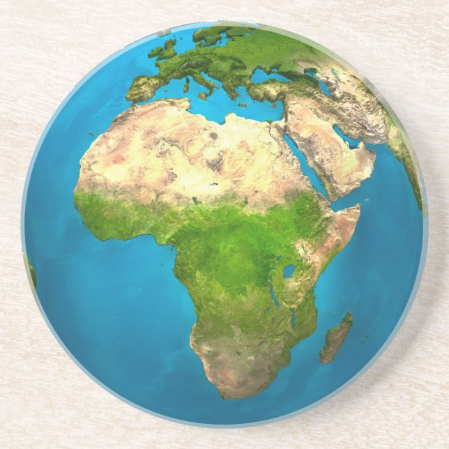Dessous De Verre En Grès La terre de planète - Afrique - globe coloré. 3d (Devant)