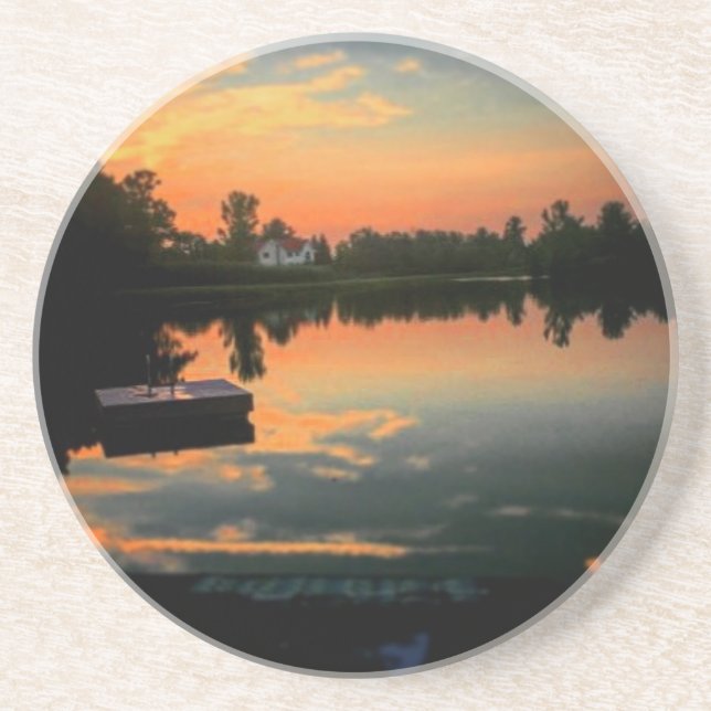 Dessous De Verre En Grès La vie est meilleure au lac (Devant)
