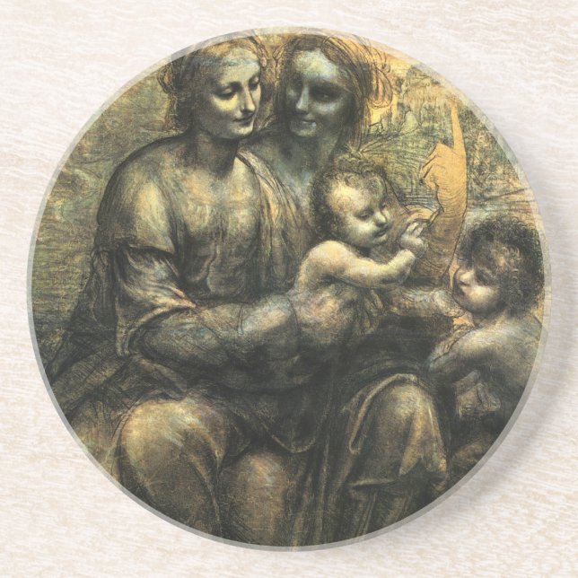Dessous De Verre En Grès La Vierge à l'Enfant de Vinci (Devant)