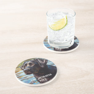 Dessous De Verre En Grès Laboratoire noir dans l'eau