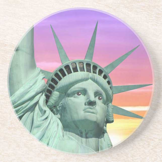 Dessous De Verre En Grès Lady Liberty et Sunrise (Devant)