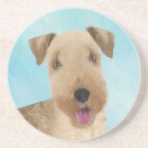Dessous De Verre En Grès Lakeland Terrier Peinture - Cute Original Chien Ar
