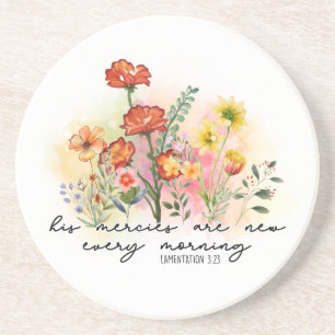 Dessous De Verre En Grès Lamentations 3:23 His Mercies New Every Morning