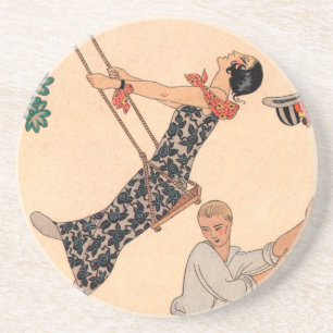 Dessous De Verre En Grès L'amour Art Déco vintage, La Swing de George Barbi