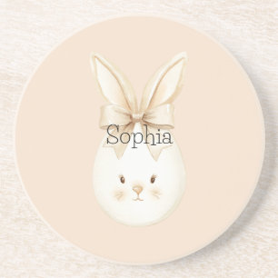 Dessous De Verre En Grès Lapin aux oreilles de visages d'oeuf Arc